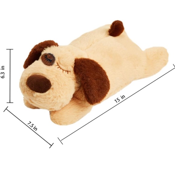 Plush Dog Calming Anxiety Relief Toy with Soft Light & Reusable Heat Pack. NEW - Picture 9 of 11